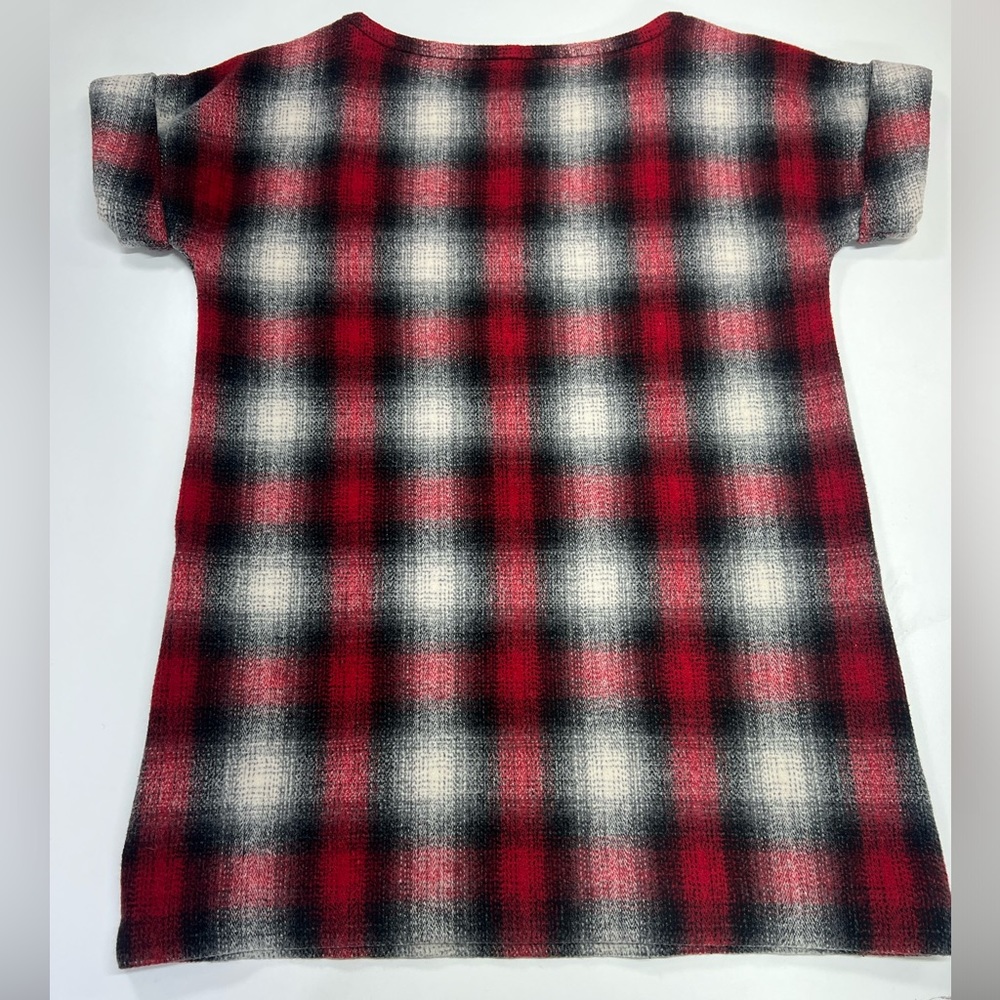 Maje Jaxine Wool Dress Jumper Red Tartan Plaid Size US Small - Picture 6 of 13